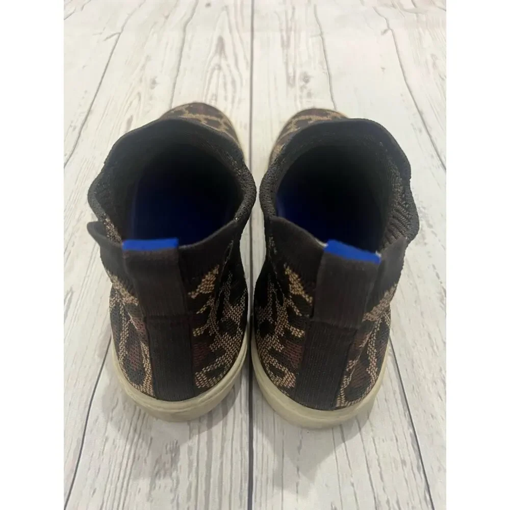 Rothy's Chelsea Wildcat Ankle Booties in Brown Leopard Size 10.5